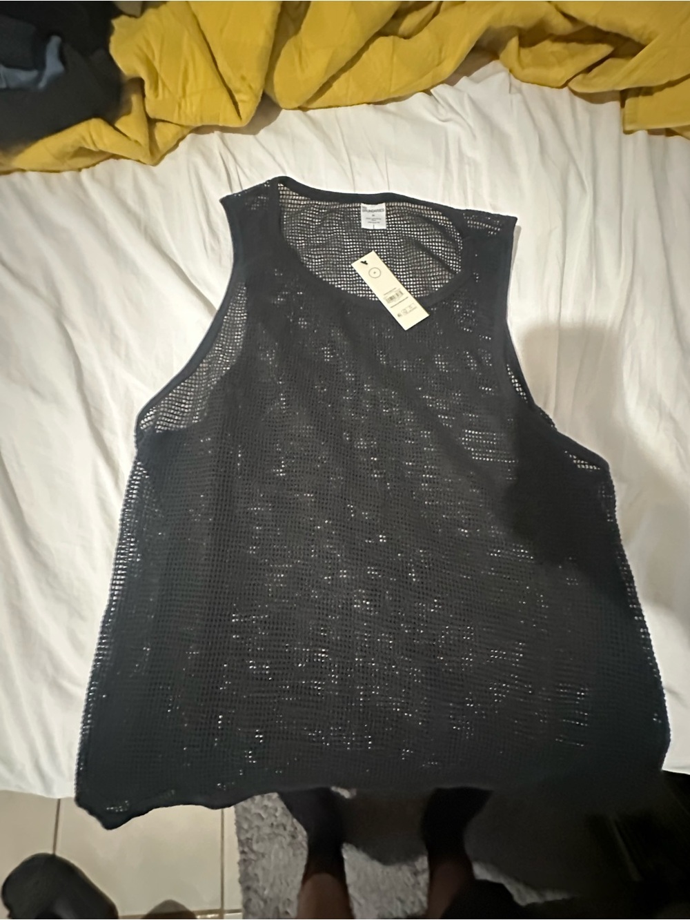 No Boundaries Black Mesh Scoop Neck Tank